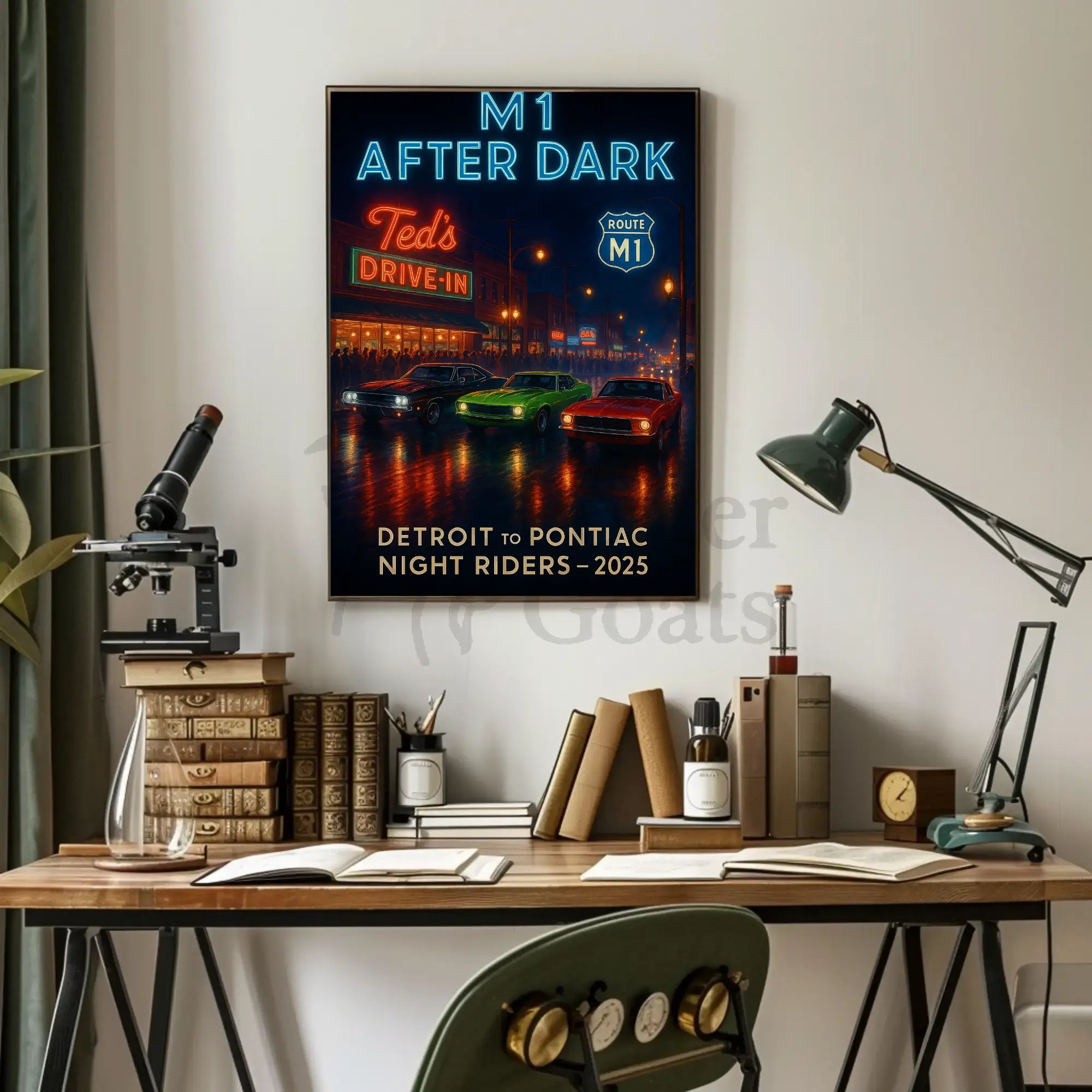 M1 After Dark Classic Car Culture Poster PosterGoat