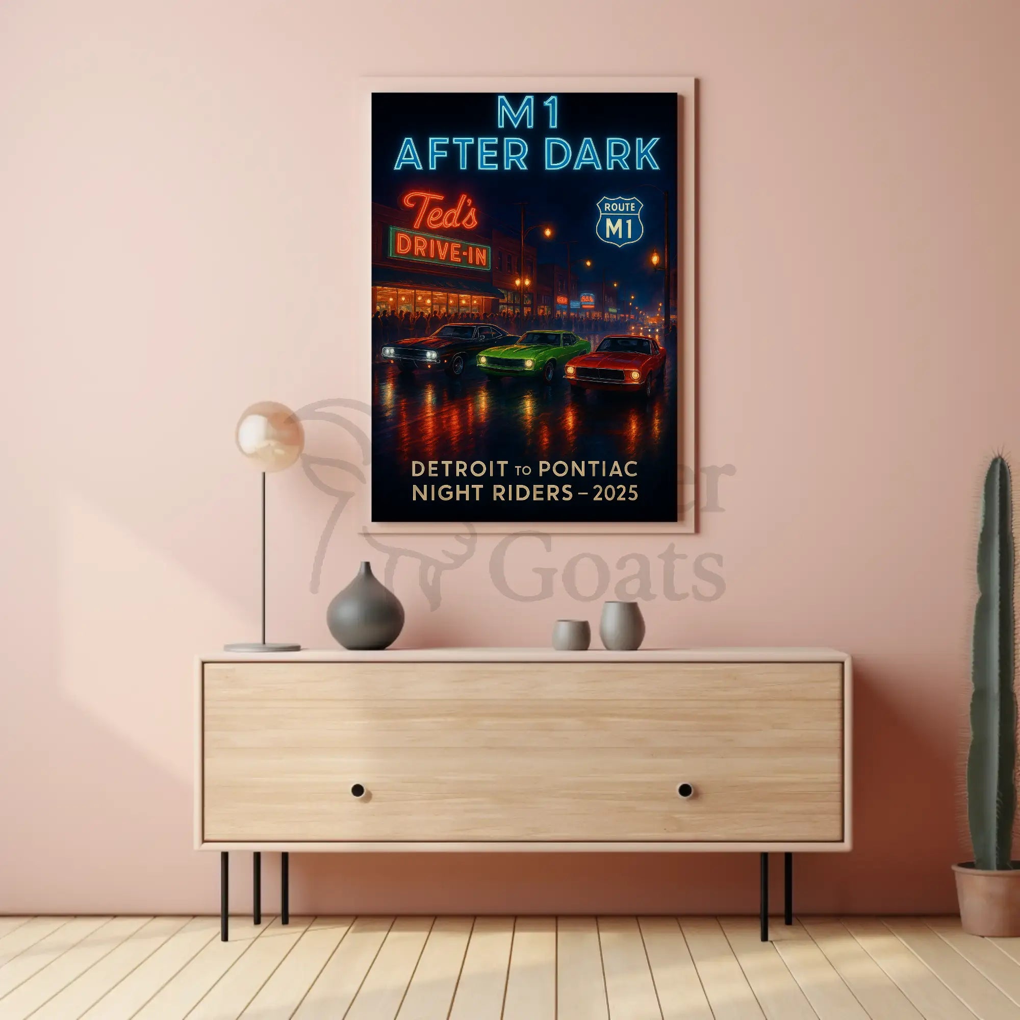 M1 After Dark Classic Car Culture Poster PosterGoat