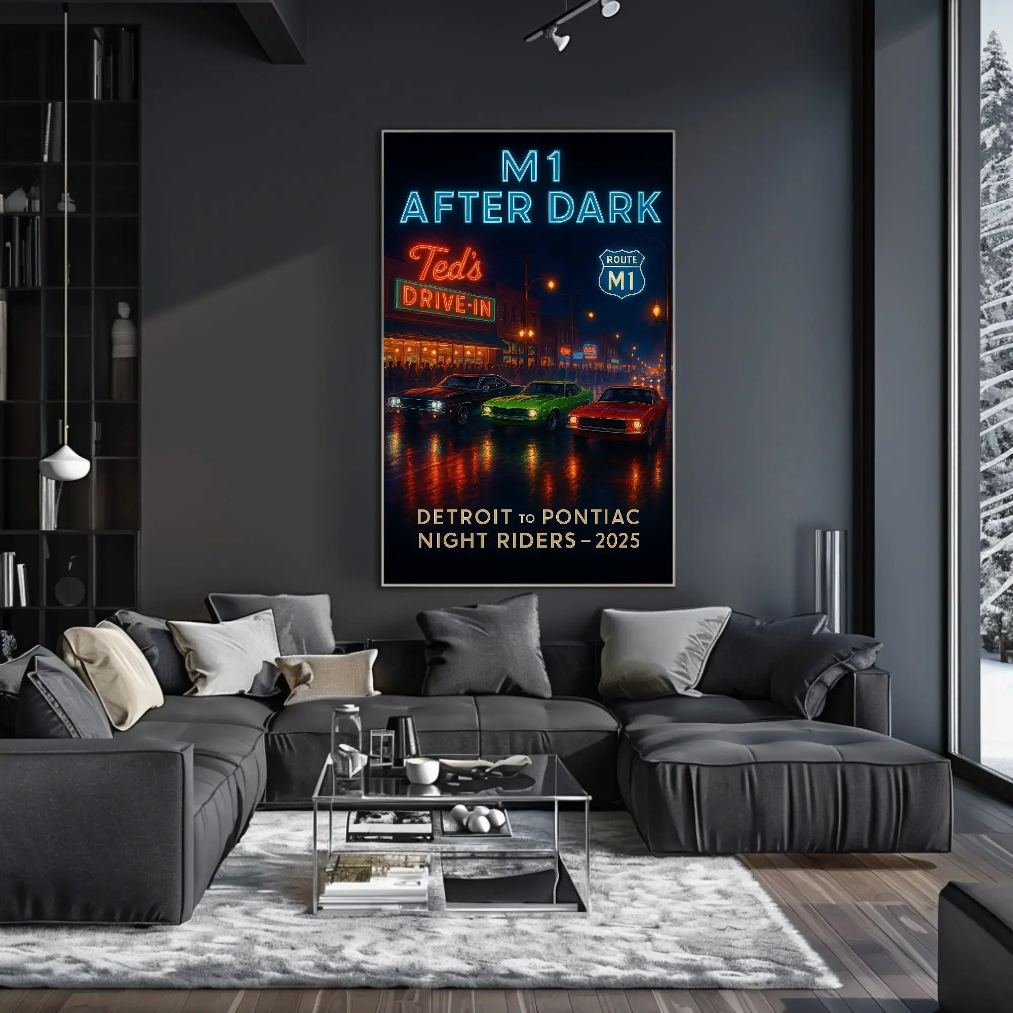 M1 After Dark Classic Car Culture Poster PosterGoat
