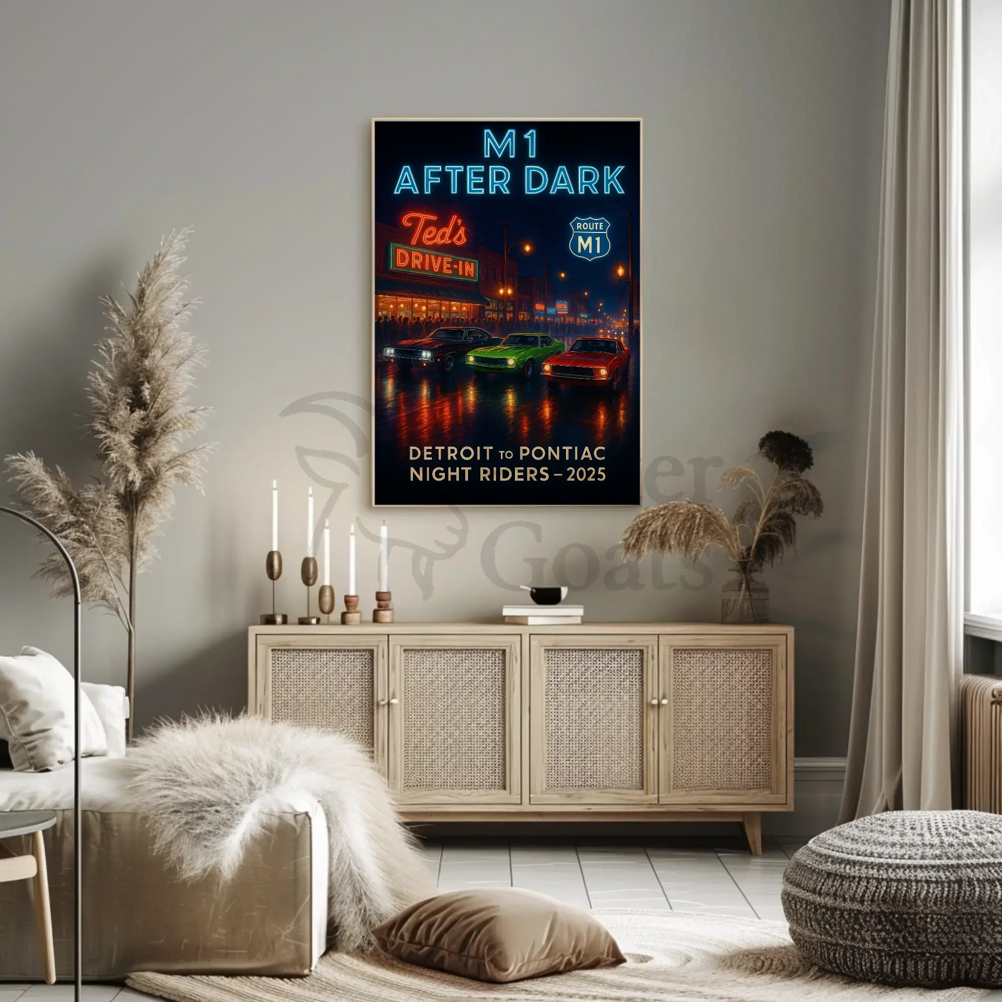 M1 After Dark Classic Car Culture Poster PosterGoat