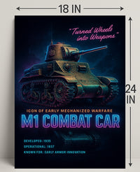 M1 Combat Car Poster Icon of Early Warfare PosterGoat