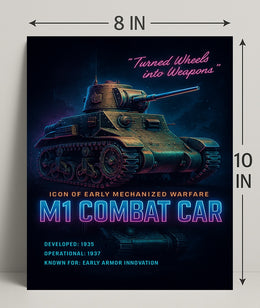 M1 Combat Car Poster Icon of Early Warfare PosterGoat