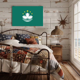 Macau Lotus Flag: Modern Symbolic Country Flag Poster PosterGoat