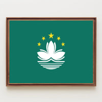Macau Lotus Flag: Modern Symbolic Country Flag Poster PosterGoat