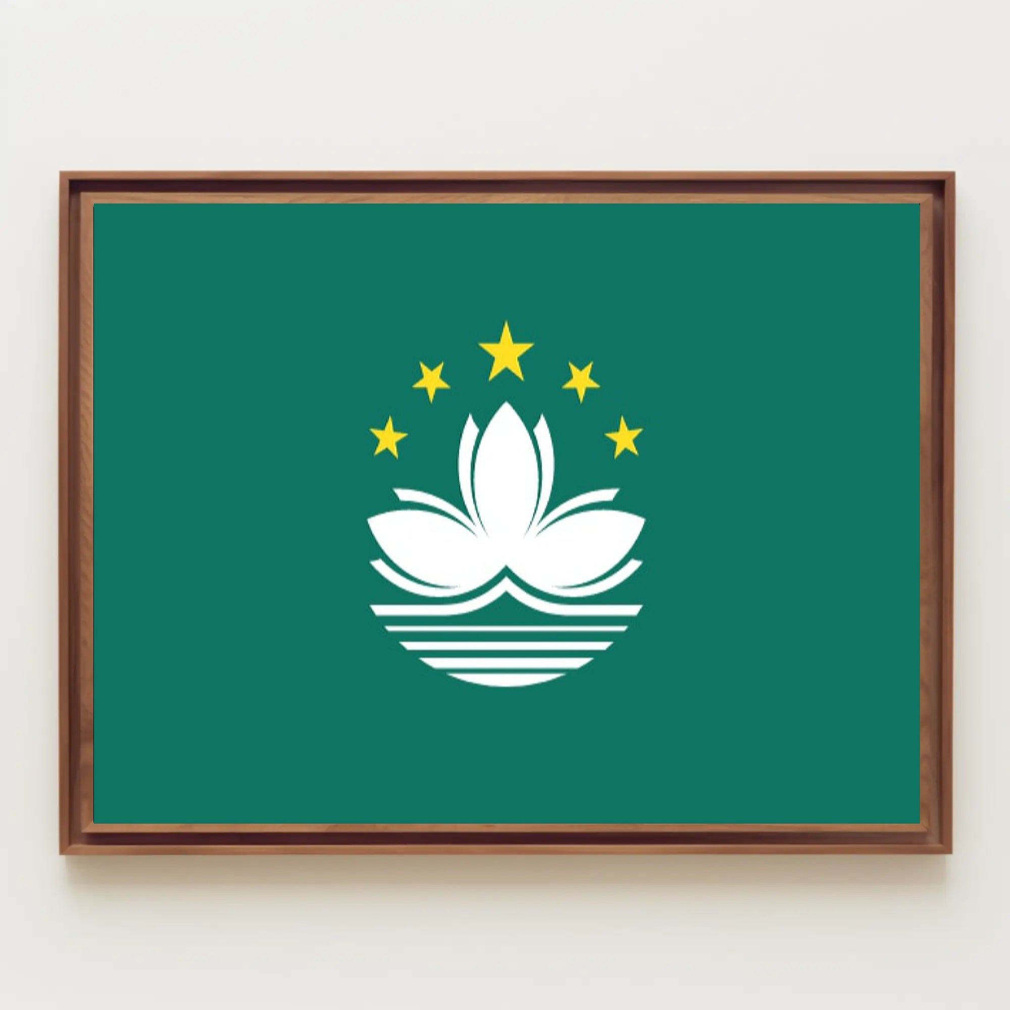 Macau Lotus Flag: Modern Symbolic Country Flag Poster PosterGoat