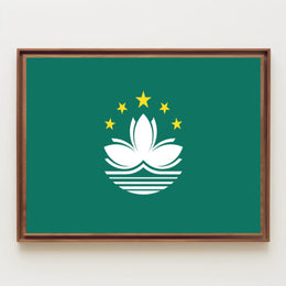 Macau Lotus Flag: Modern Symbolic Country Flag Poster PosterGoat