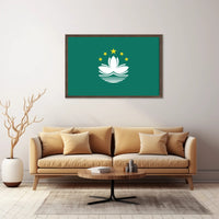 Macau Lotus Flag: Modern Symbolic Country Flag Poster PosterGoat