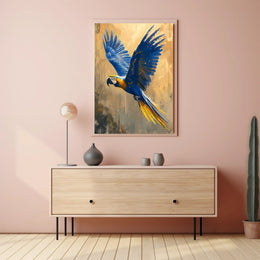Macaw In Flight Animal Poster PosterGoat