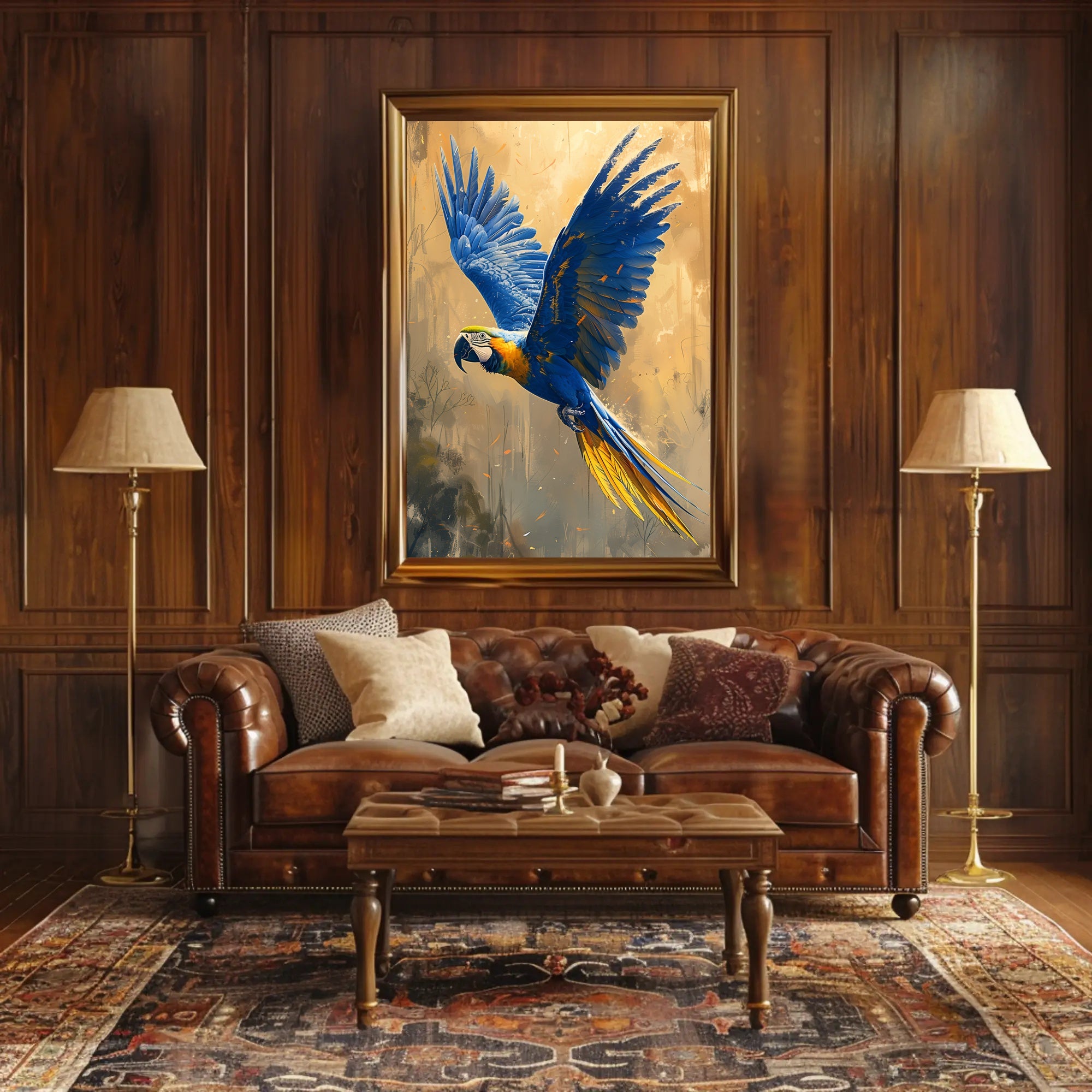 Macaw In Flight Animal Poster PosterGoat