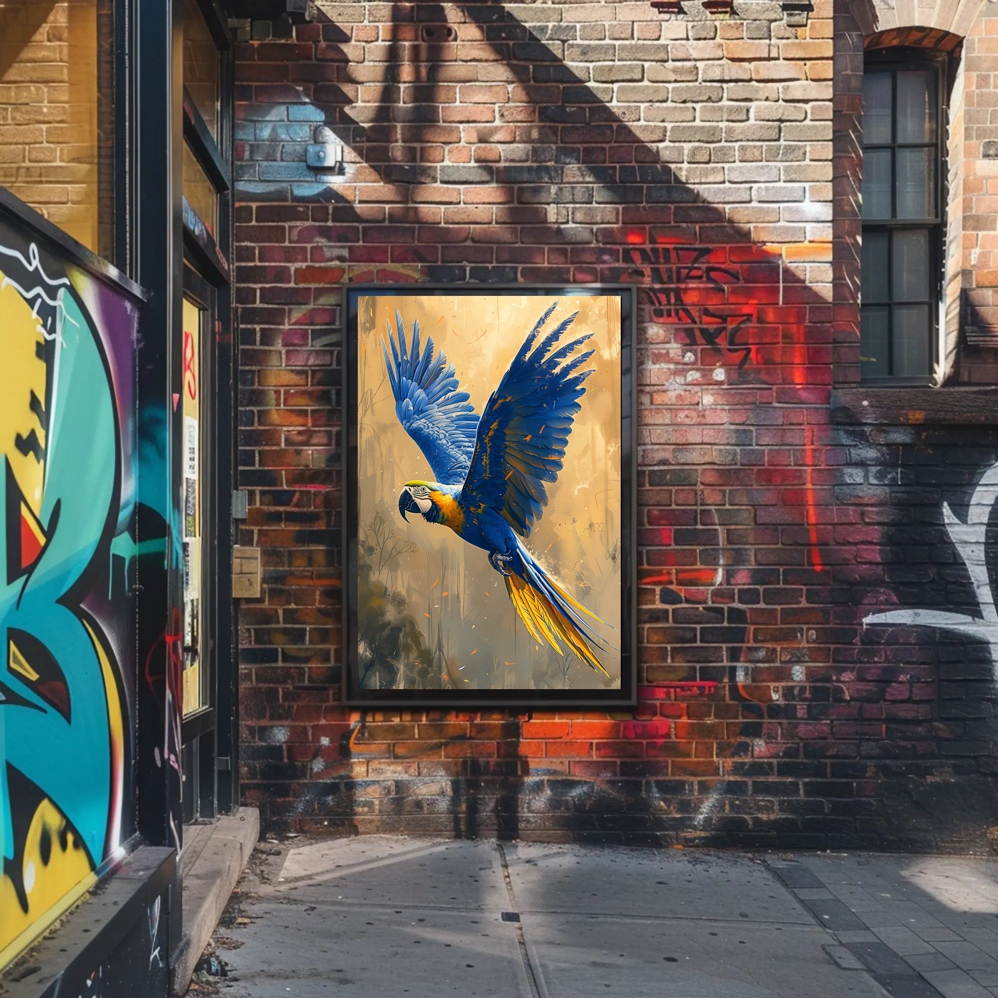 Macaw In Flight Animal Poster PosterGoat