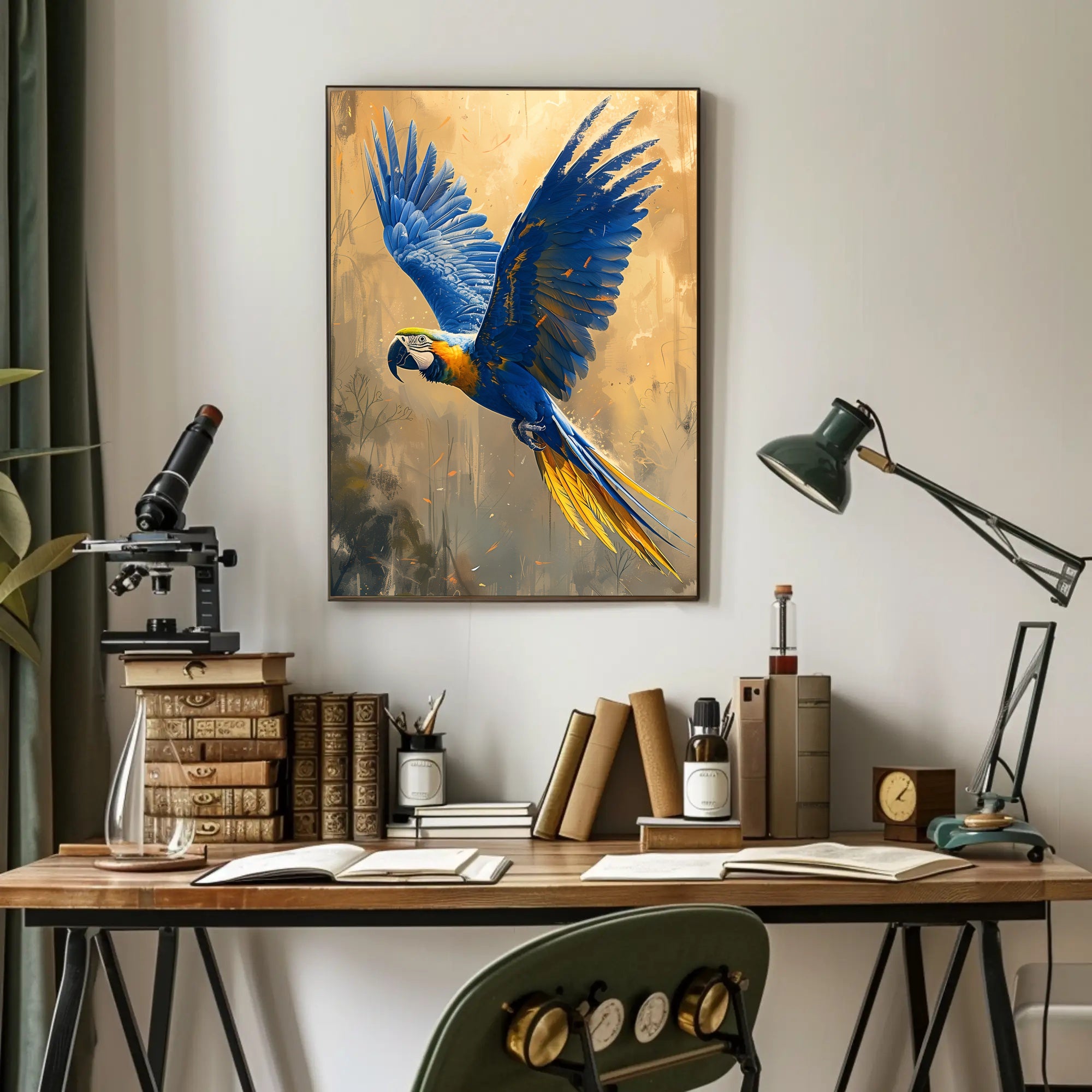 Macaw In Flight Animal Poster PosterGoat