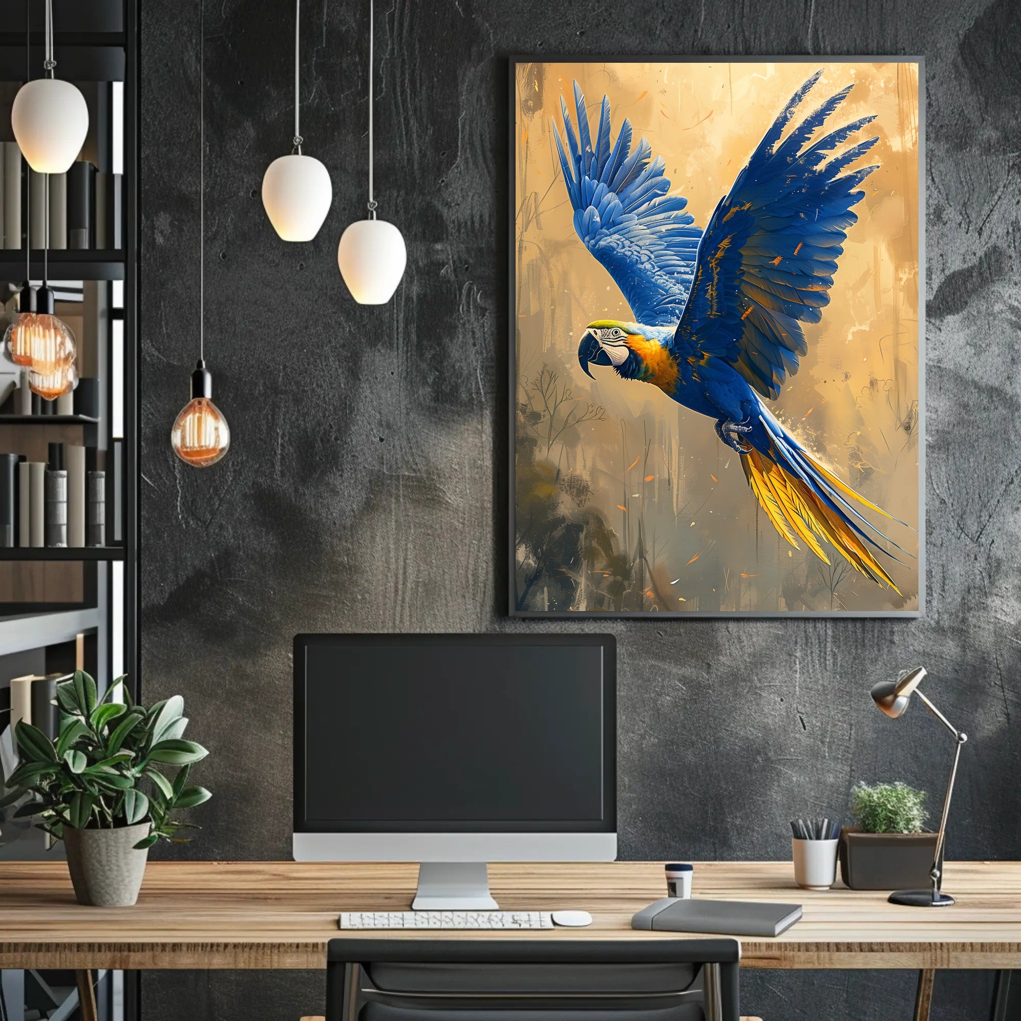 Macaw In Flight Animal Poster PosterGoat