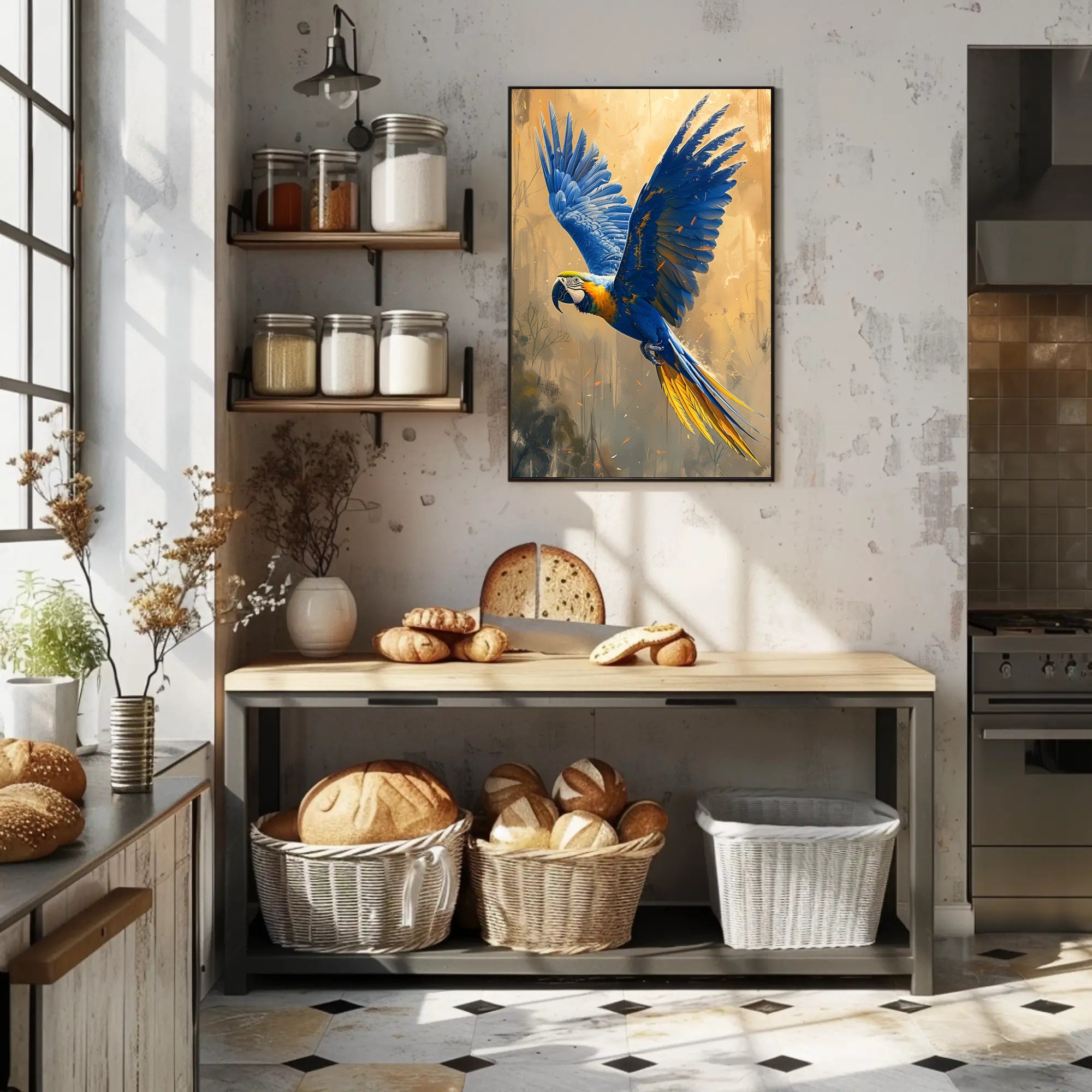 Macaw In Flight Animal Poster PosterGoat