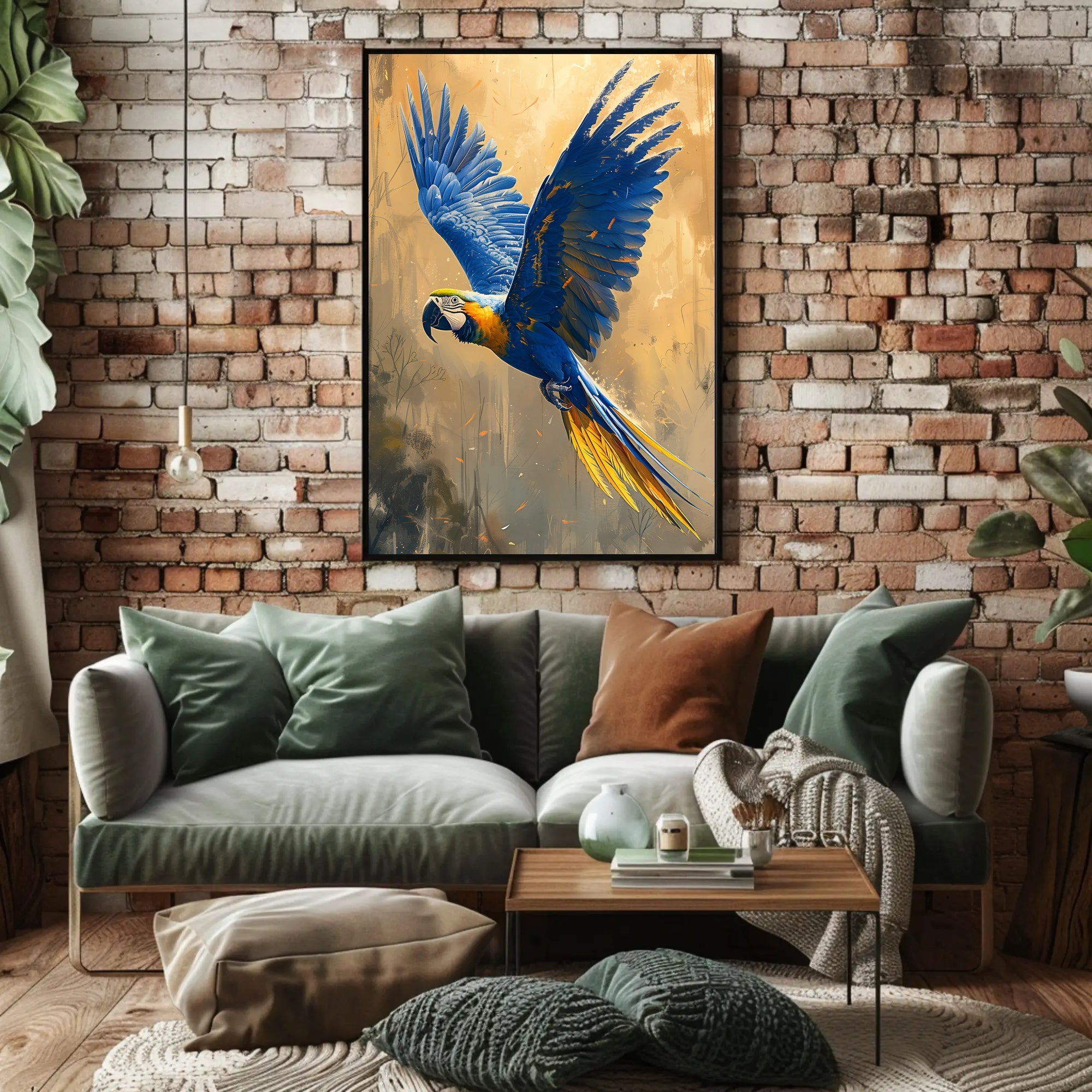 Macaw In Flight Animal Poster PosterGoat