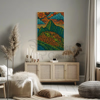 Machu Picchu Psychedelic Landscape Art Poster PosterGoat