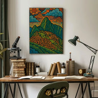 Machu Picchu Psychedelic Landscape Art Poster PosterGoat