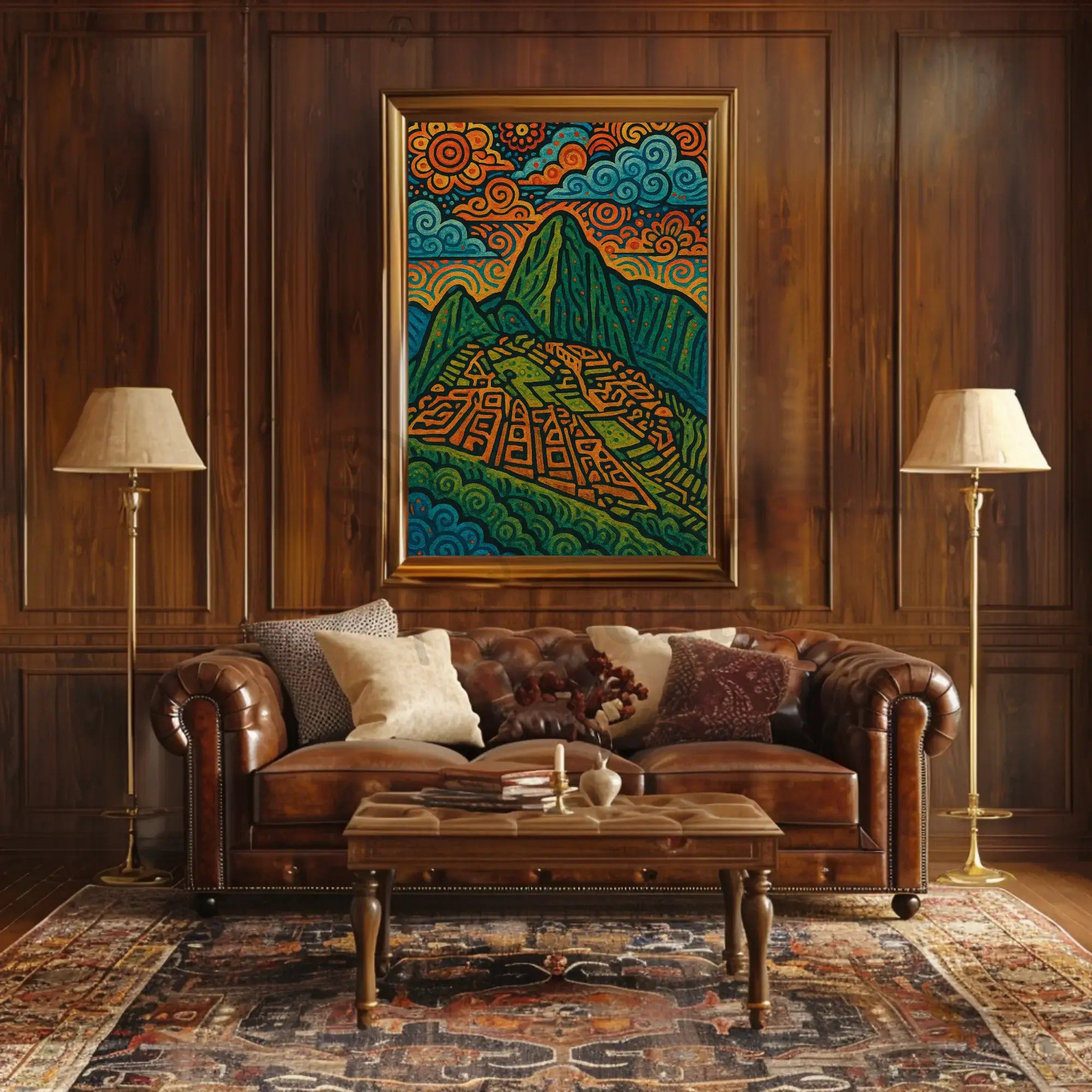 Machu Picchu Psychedelic Landscape Art Poster PosterGoat