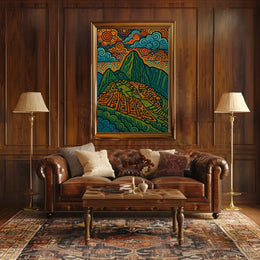 Machu Picchu Psychedelic Landscape Art Poster PosterGoat