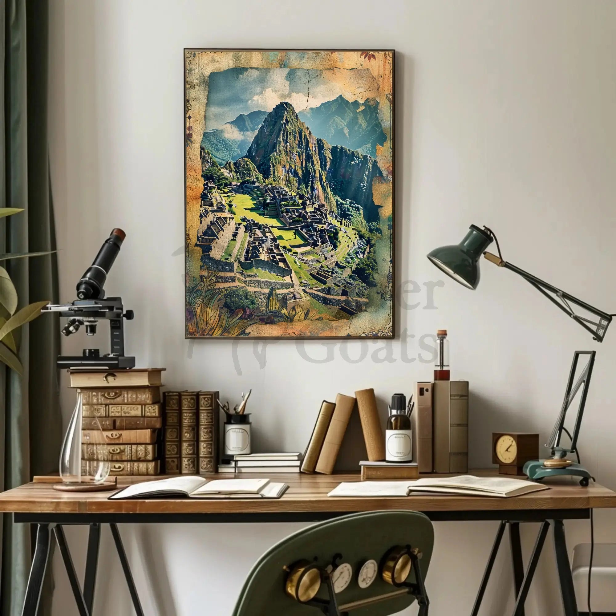 Machu Picchu Vintage Adventure Travel Poster PosterGoat