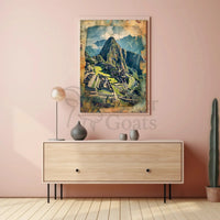 Machu Picchu Vintage Adventure Travel Poster PosterGoat