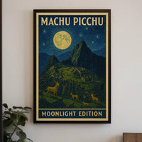 Machu Picchu under Moonlight Van Gogh Style Travel Poster PosterGoat