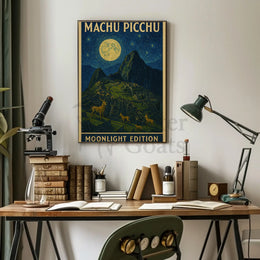 Machu Picchu under Moonlight Van Gogh Style Travel Poster PosterGoat