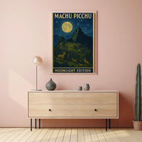 Machu Picchu under Moonlight Van Gogh Style Travel Poster PosterGoat