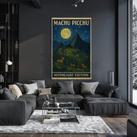 Machu Picchu under Moonlight Van Gogh Style Travel Poster PosterGoat