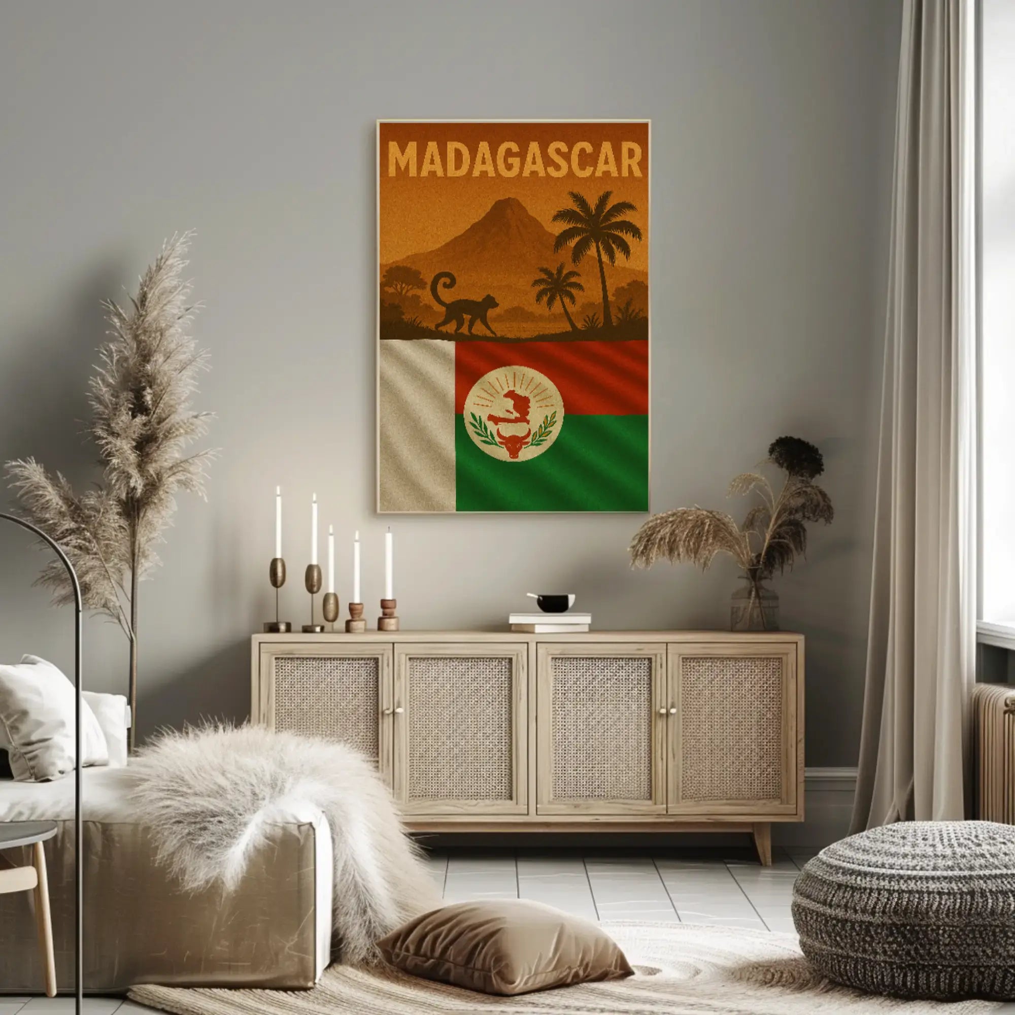 Madagascar Wildlife Adventure Vintage Travel Poster PosterGoat