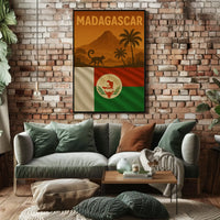 Madagascar Wildlife Adventure Vintage Travel Poster PosterGoat