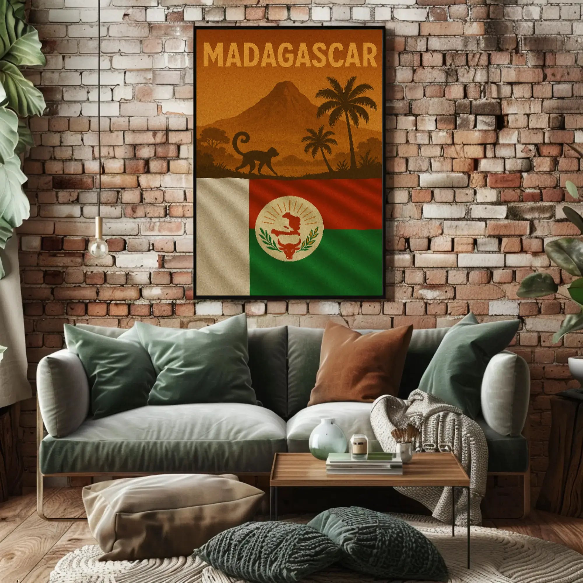 Madagascar Wildlife Adventure Vintage Travel Poster PosterGoat