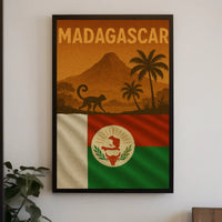 Madagascar Wildlife Adventure Vintage Travel Poster PosterGoat