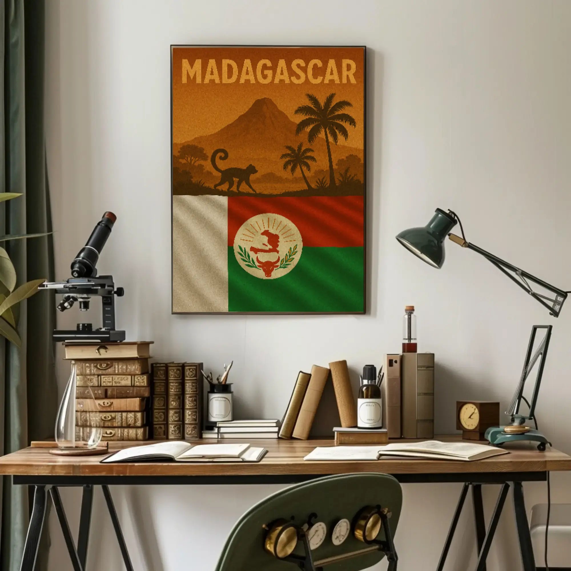 Madagascar Wildlife Adventure Vintage Travel Poster PosterGoat