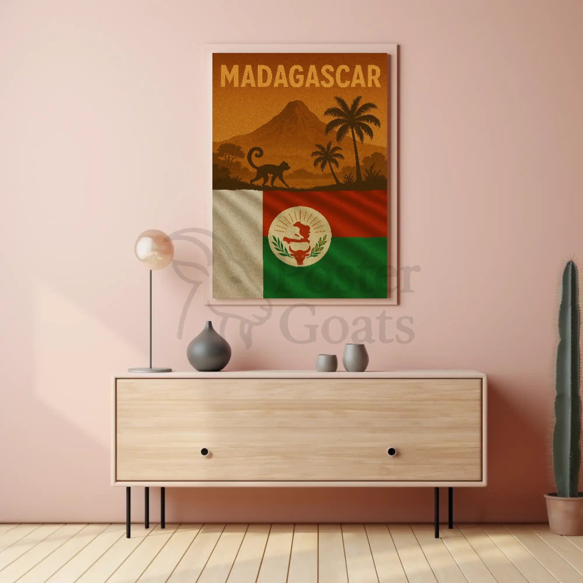 Madagascar Wildlife Adventure Vintage Travel Poster PosterGoat