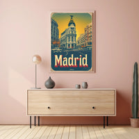 Madrid Metropolis Building Vintage Travel Poster PosterGoat