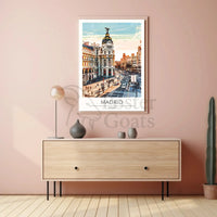 Madrid Urban Landmark Vibrant Digital Art Travel Poster PosterGoat