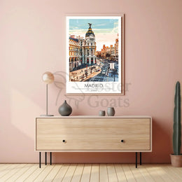 Madrid Urban Landmark Vibrant Digital Art Travel Poster PosterGoat