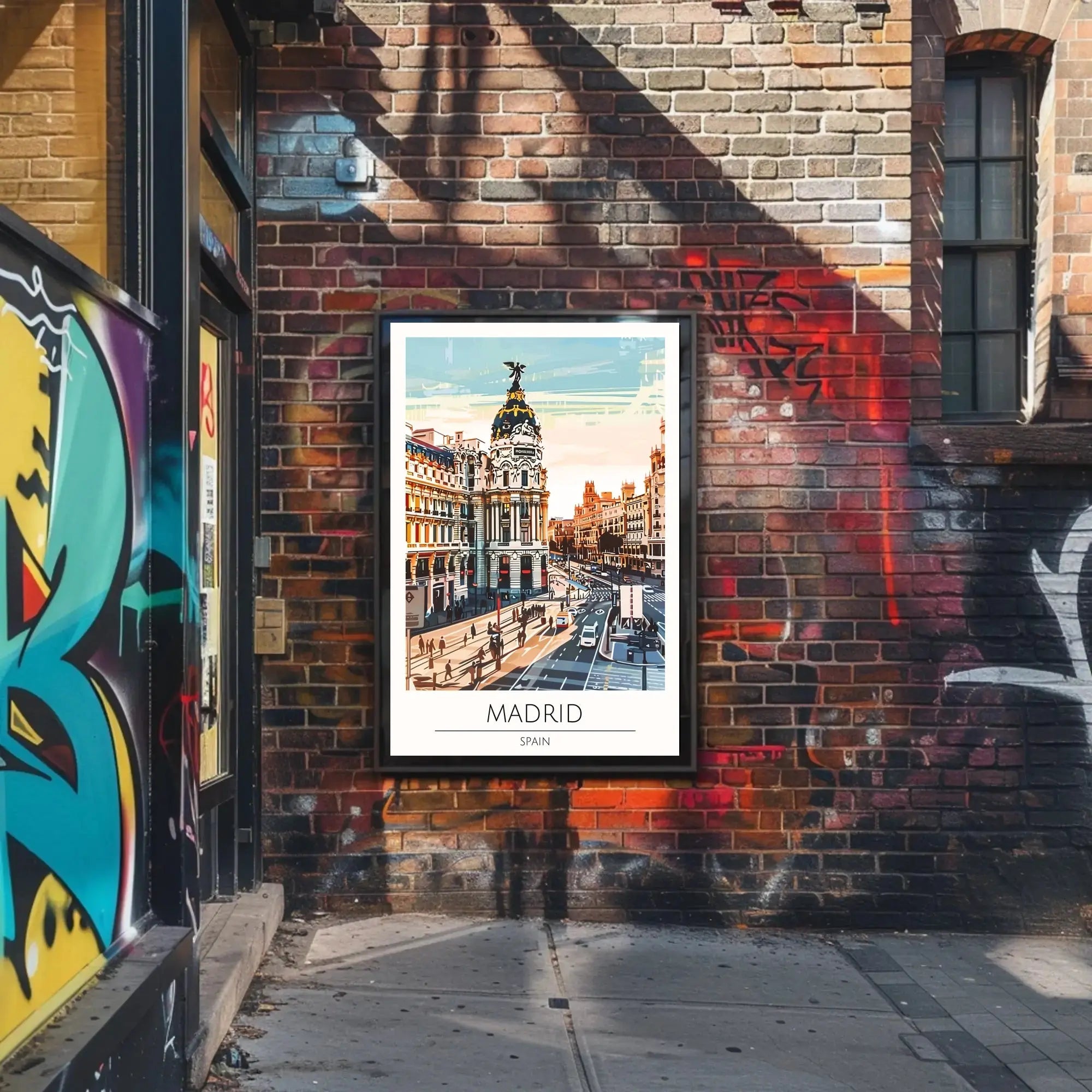 Madrid Urban Landmark Vibrant Digital Art Travel Poster PosterGoat