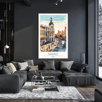 Madrid Urban Landmark Vibrant Digital Art Travel Poster PosterGoat
