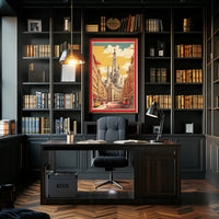 Madrid's Retro Cityscape Travel Poster PosterGoat