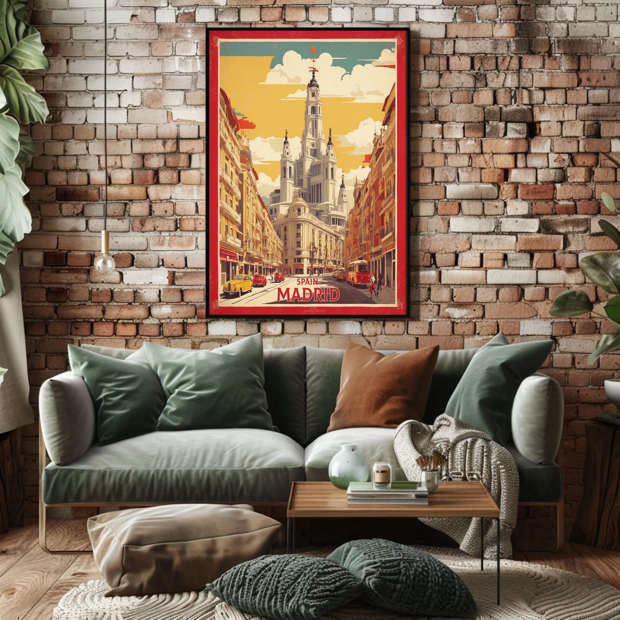Madrid's Retro Cityscape Travel Poster PosterGoat