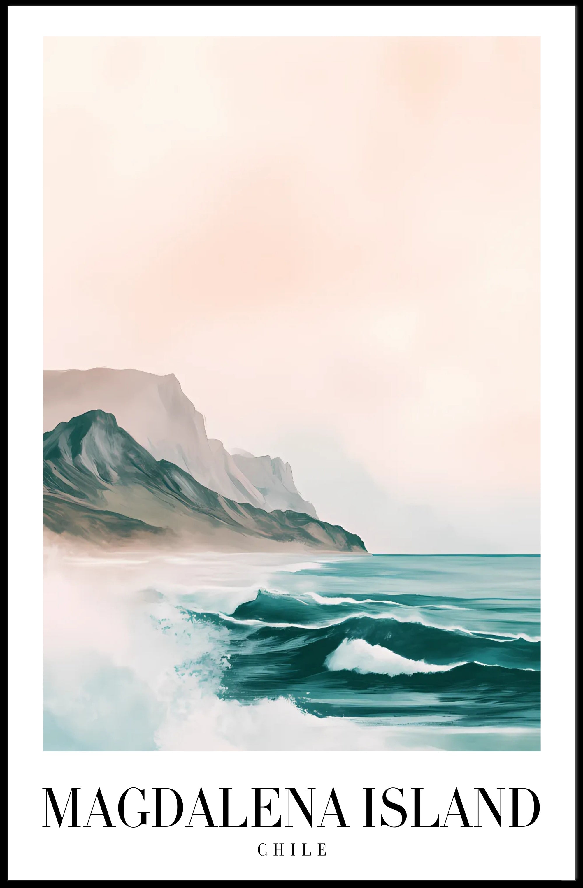 Magdalena Island Coastal Seascape Travel Poster PosterGoat