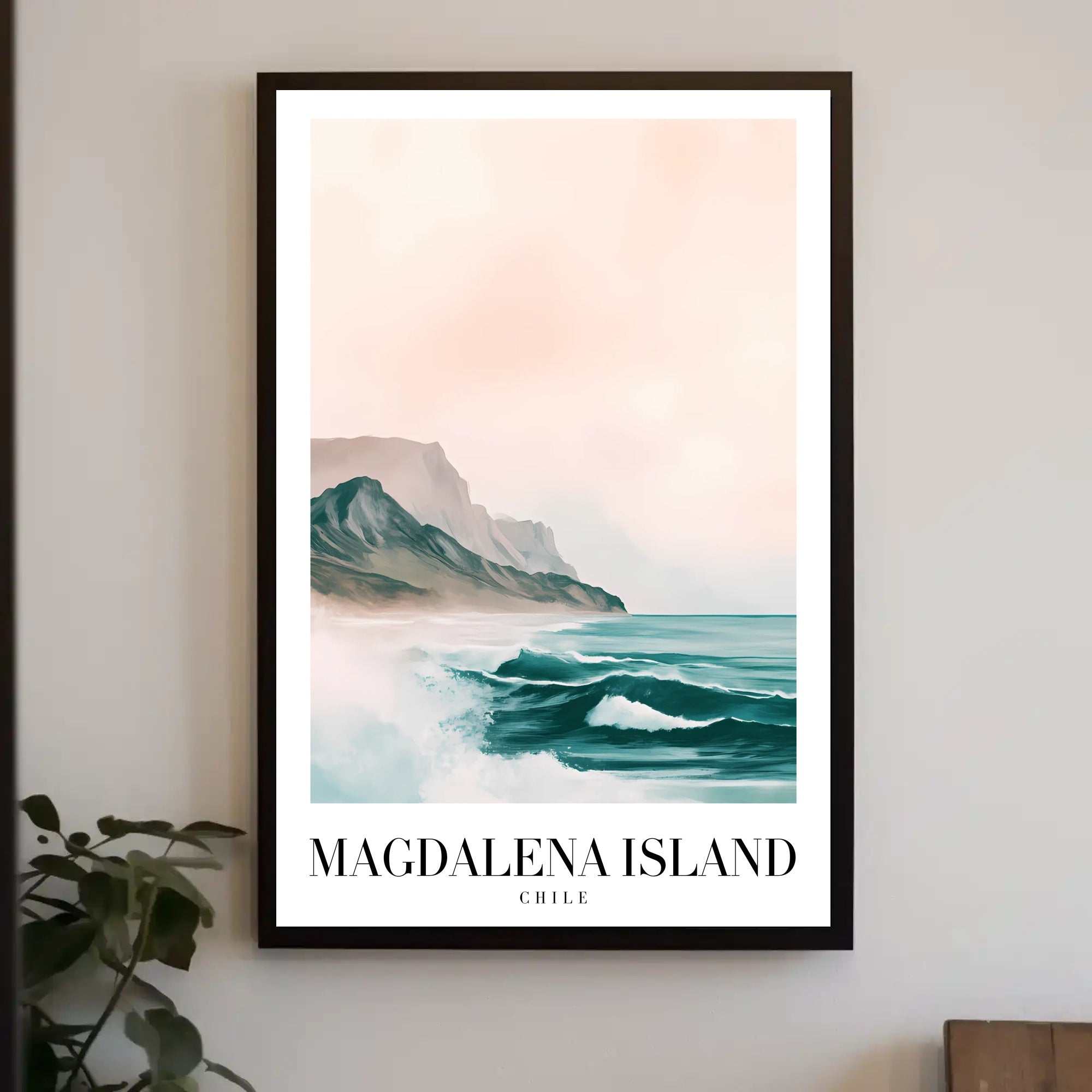 Magdalena Island Coastal Seascape Travel Poster PosterGoat