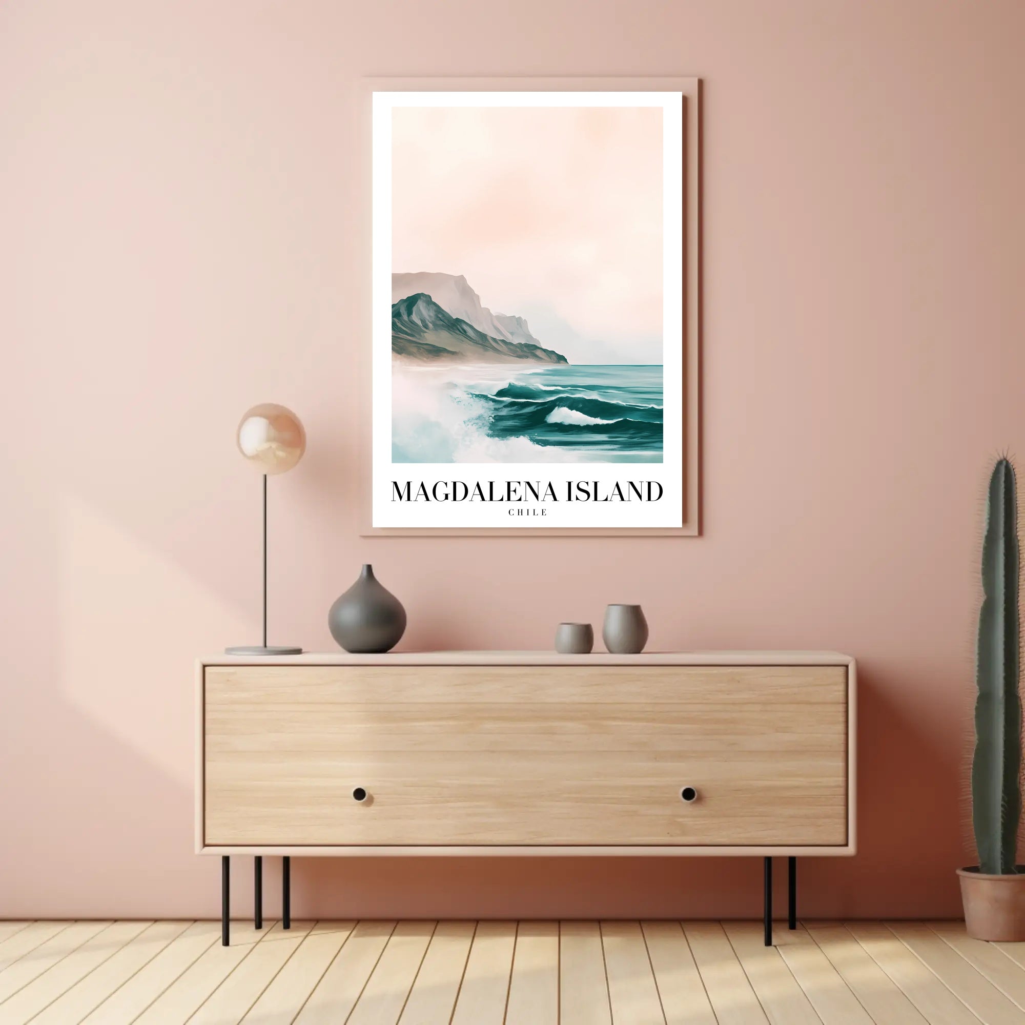 Magdalena Island Coastal Seascape Travel Poster PosterGoat