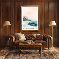 Magdalena Island Coastal Seascape Travel Poster PosterGoat