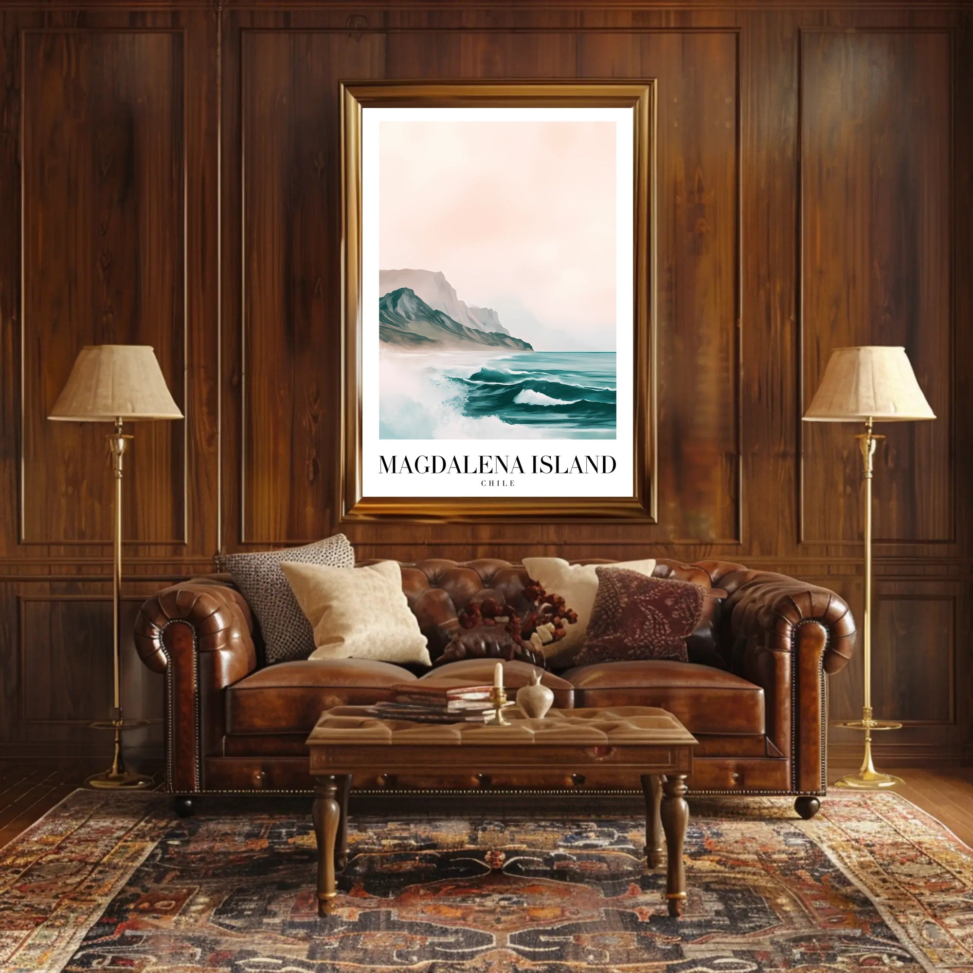 Magdalena Island Coastal Seascape Travel Poster PosterGoat