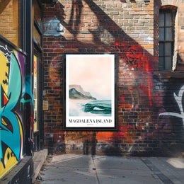 Magdalena Island Coastal Seascape Travel Poster PosterGoat