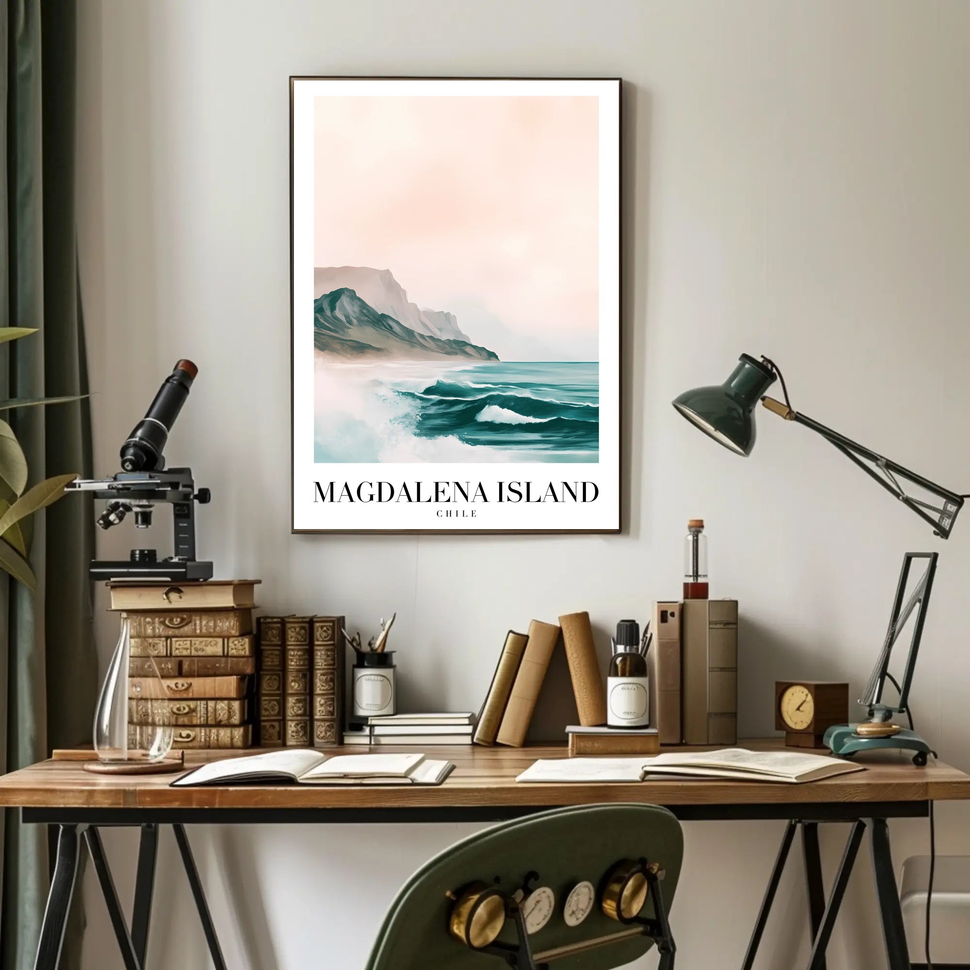 Magdalena Island Coastal Seascape Travel Poster PosterGoat