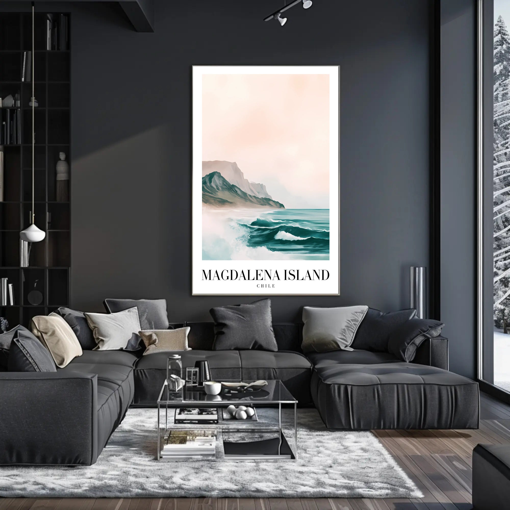 Magdalena Island Coastal Seascape Travel Poster PosterGoat