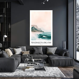 Magdalena Island Coastal Seascape Travel Poster PosterGoat